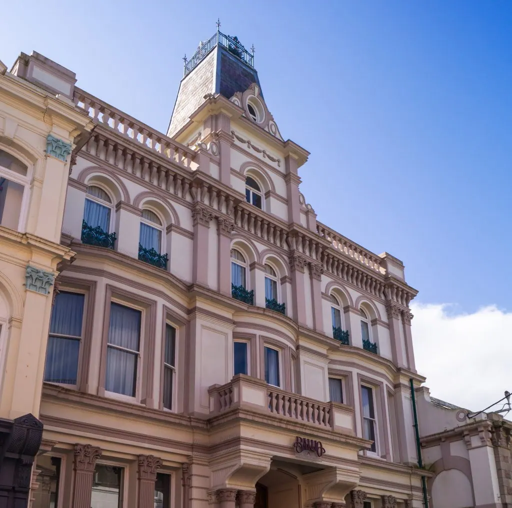 Victorian building facade in St Helier
